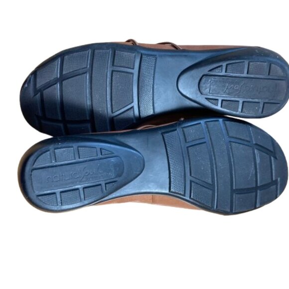 Natural Sole Flat Mary Janes Saddle Tan Comfortable Office Womens Size 7.5 - Picture 8 of 8